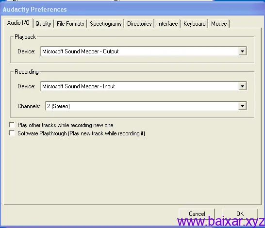 Audacity em uso