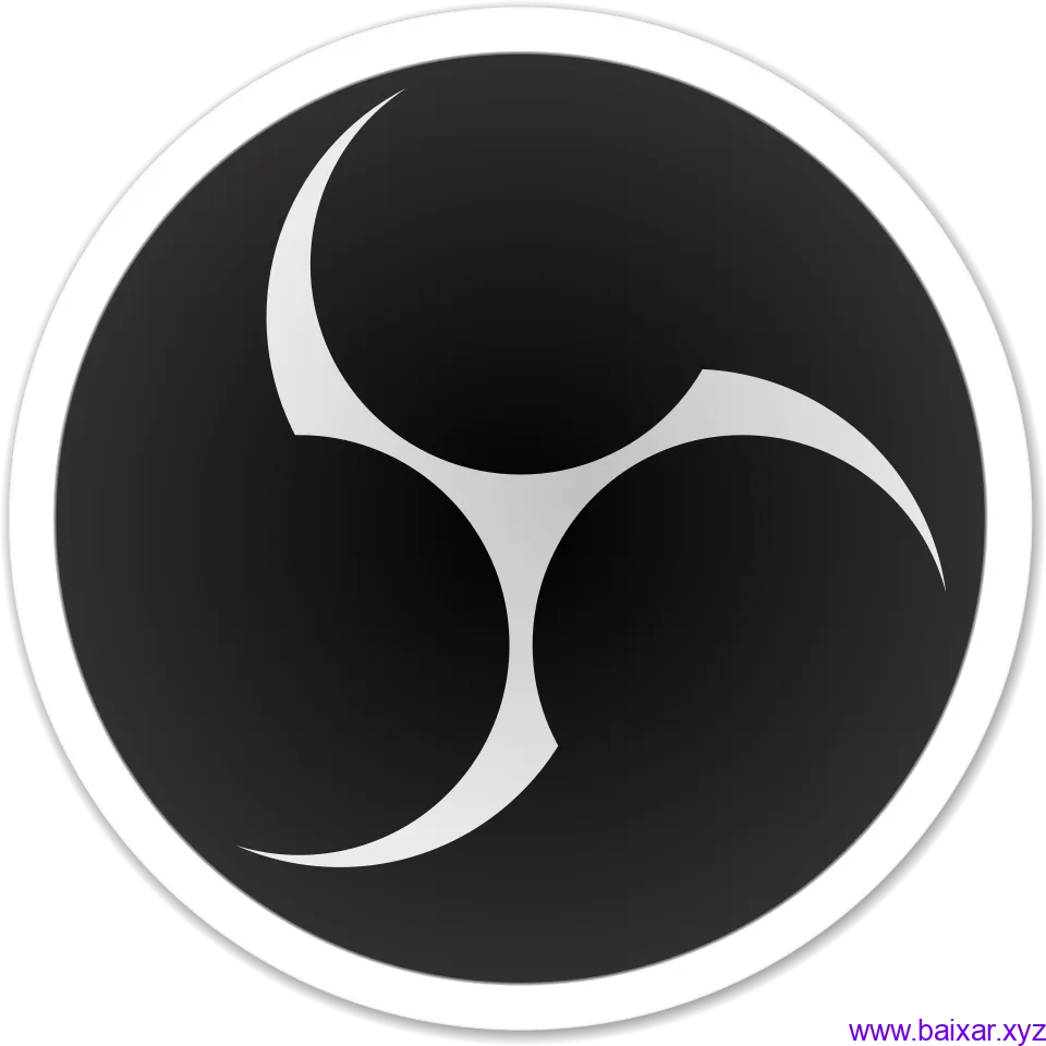 OBS Studio logo — software de streaming grátis